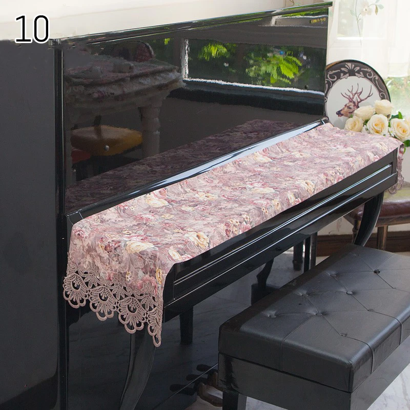 Piano Keyboard Cover European Lace Printing Velvet Cover