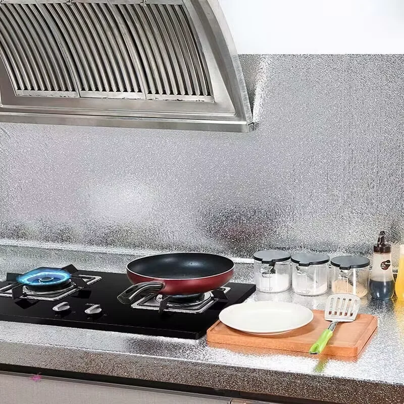Aluminum Foil Paper Kitchen Oil-proof Stickers Waterproof Gas Stove Shield Self-adhesive Silvery for Kitchen Special Accessories 6