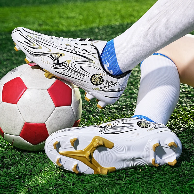 남성용 2024 축구 부츠, 통기성 사회용 축구 클릿, Ag Tf 십대 야외 축구화, 어린이 소년 미끄럼 방지, 신상