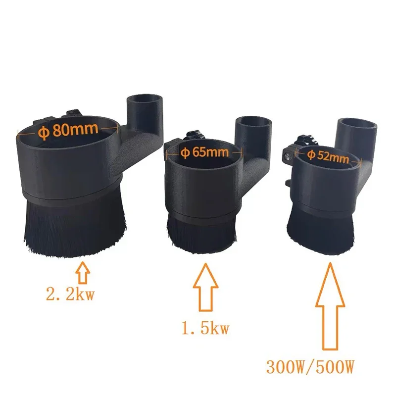 Woodworking Dust Removal Cover Spindle Shoe 52mm 65mm 80mm Diameter Dust Collector Dust Cover Brush For CNC Router