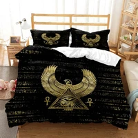 Mystery Egypt Egyptian Golden Anubis Print Bedding Set Duvet Cover with Pillowcase Comforter Bed Single Twin Full Queen Kid Gift 2