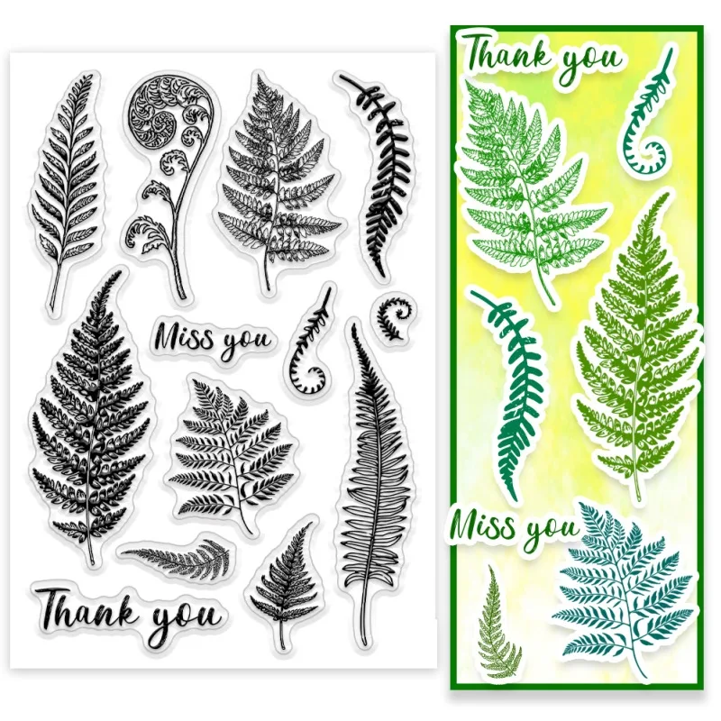 Clear Stamps Fern Leaf Rubber Stamps Grass Plant Pattern Scrapbooking