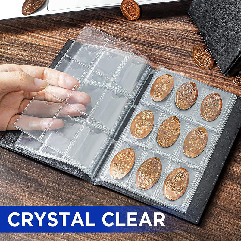 Exquisite Coins Storage Album Coins Collection Book 108 Pockets Transparent PVC Multi-purpose Stamps Commemoration Home Supplies