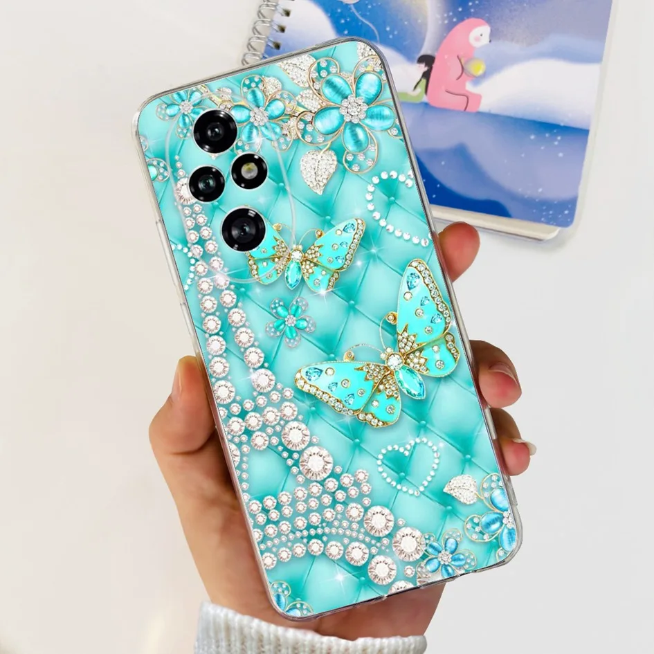 Stylish Flower Slim Clear Silicone Phone Case - Soft Protective Bumper Cover