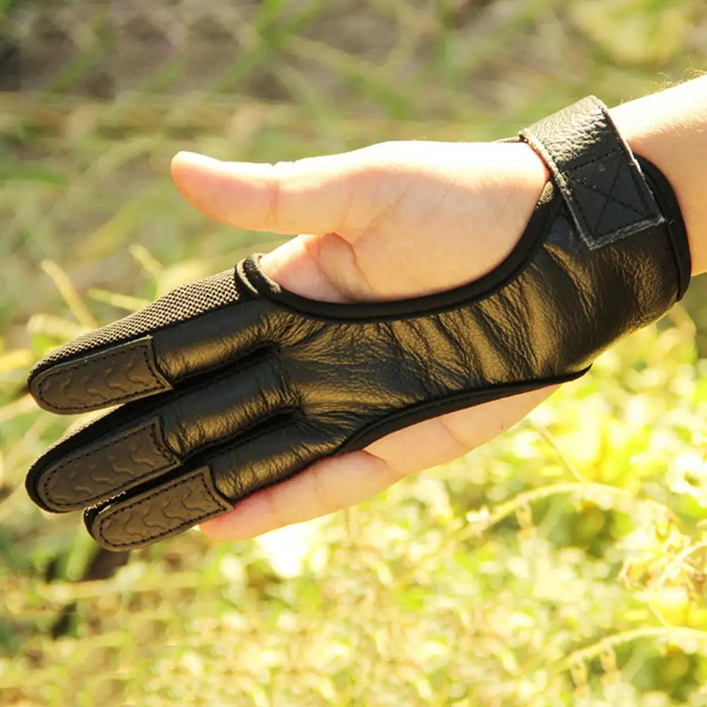 Protective Hand Guard Shooting Glove 1Pc 3 Fingers High Elastic Archery Bow Outdoor Sports Accessories