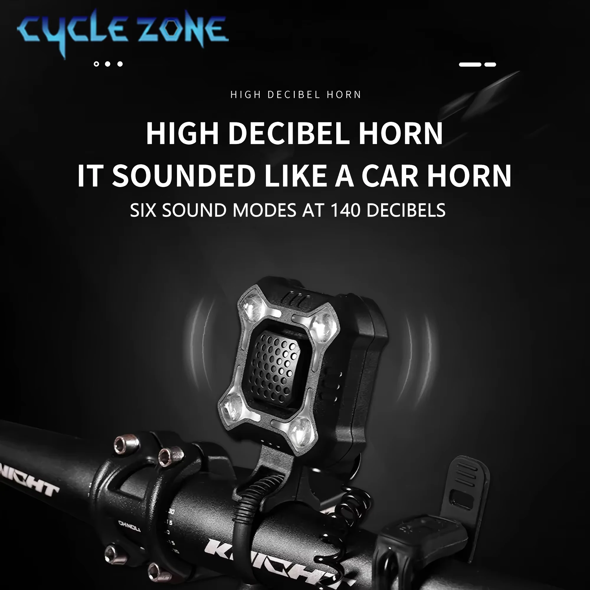 Rechargeable Bike Light Horn Night - Image 2