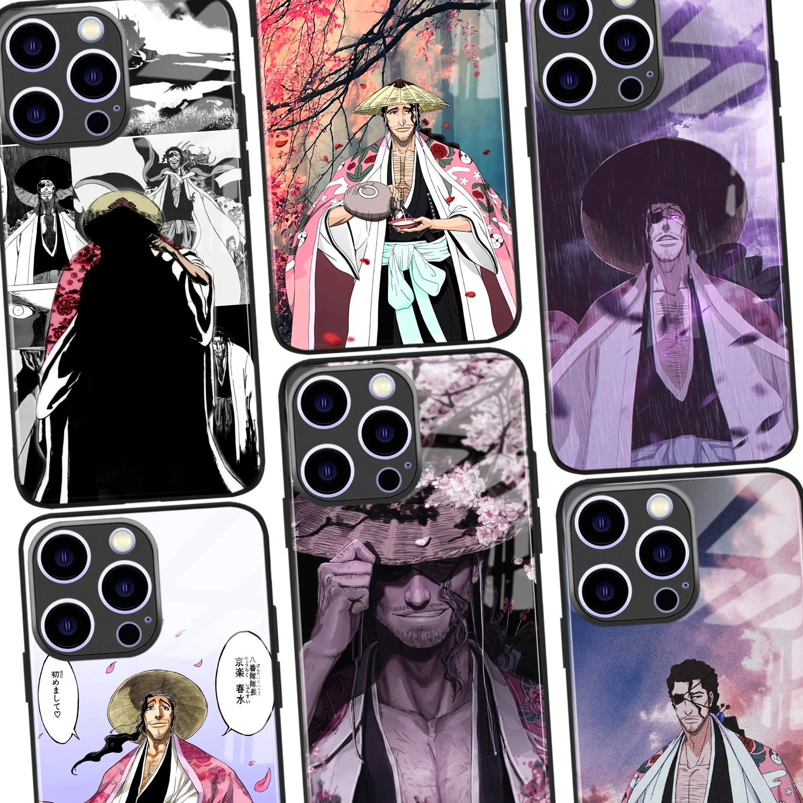 Shunsui Kyoraku Manga Phone Case Shockproof Glass Protective Shell