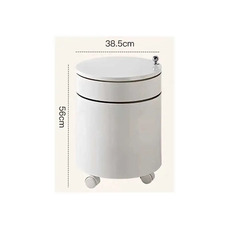 

XL Rotating Bedside Table Pulley Locker Side Cabinet Study Master Bedroom Movable Storage Cabinet