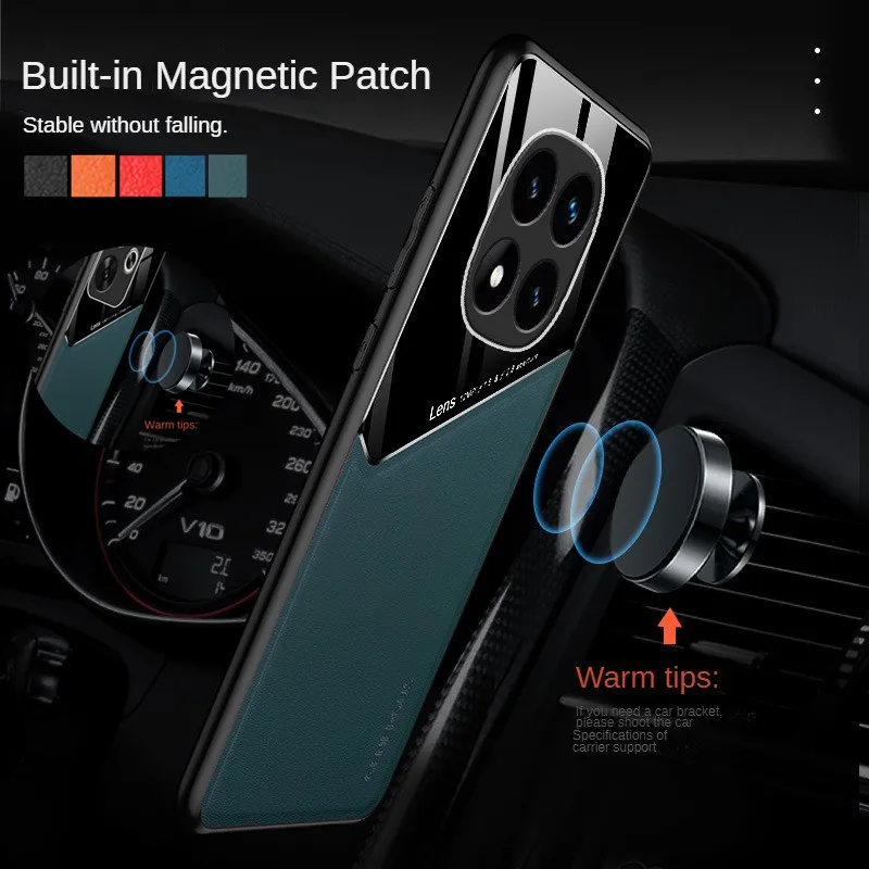 Leather Texture Case with Car Magnetic Suction Holder - Premium Cover and Protector