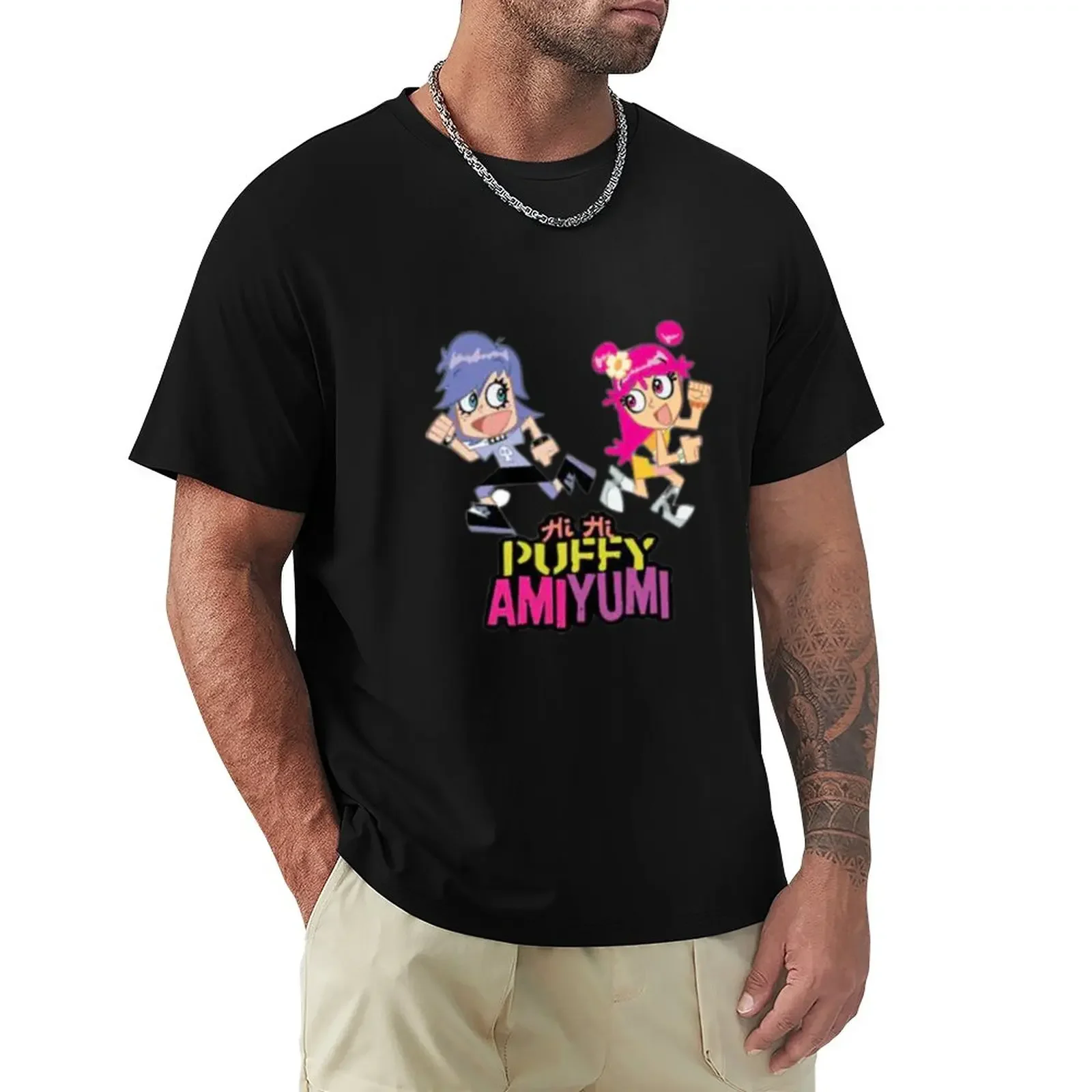 

Hi Hi Puffy AmiYumi- hi!hi! puffy amiyumi - AmiYumi Show! Drawstring T-Shirt Short sleeve tee anime mens white t shirts