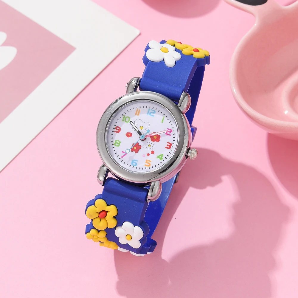 Kids Watch Cartoon Watches Pink Silicone Quartz Wristwatch Birthday Gift Girl Boy Children Study Time