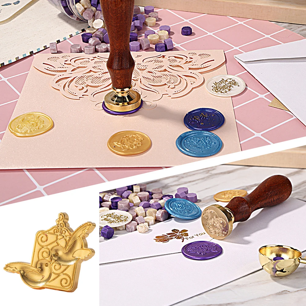 Special-shaped Stamps Print Head Classic Vintage Wax Sealing Head DIY Manual Account Invitation Envelope for Gift Scrapbooking