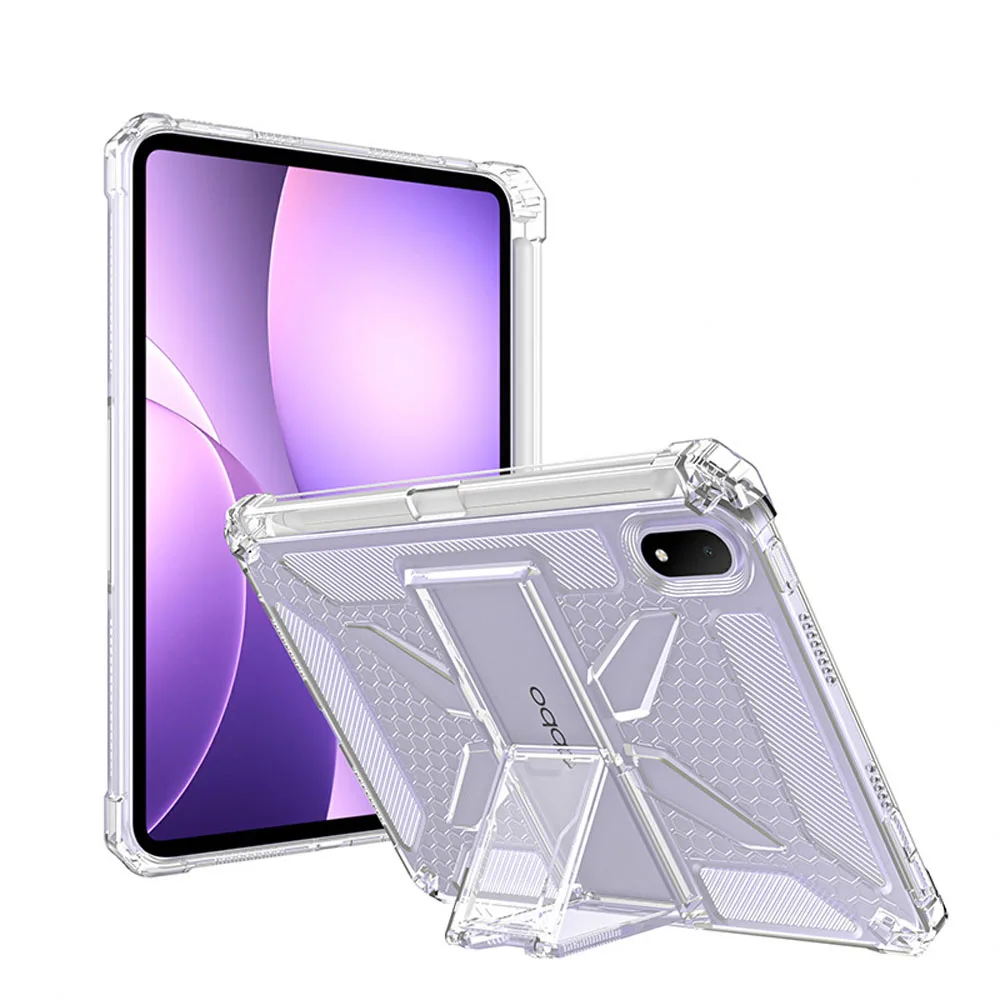 Shockproof Transparent TPU Case with Foldable Kickstand - Protective Cover