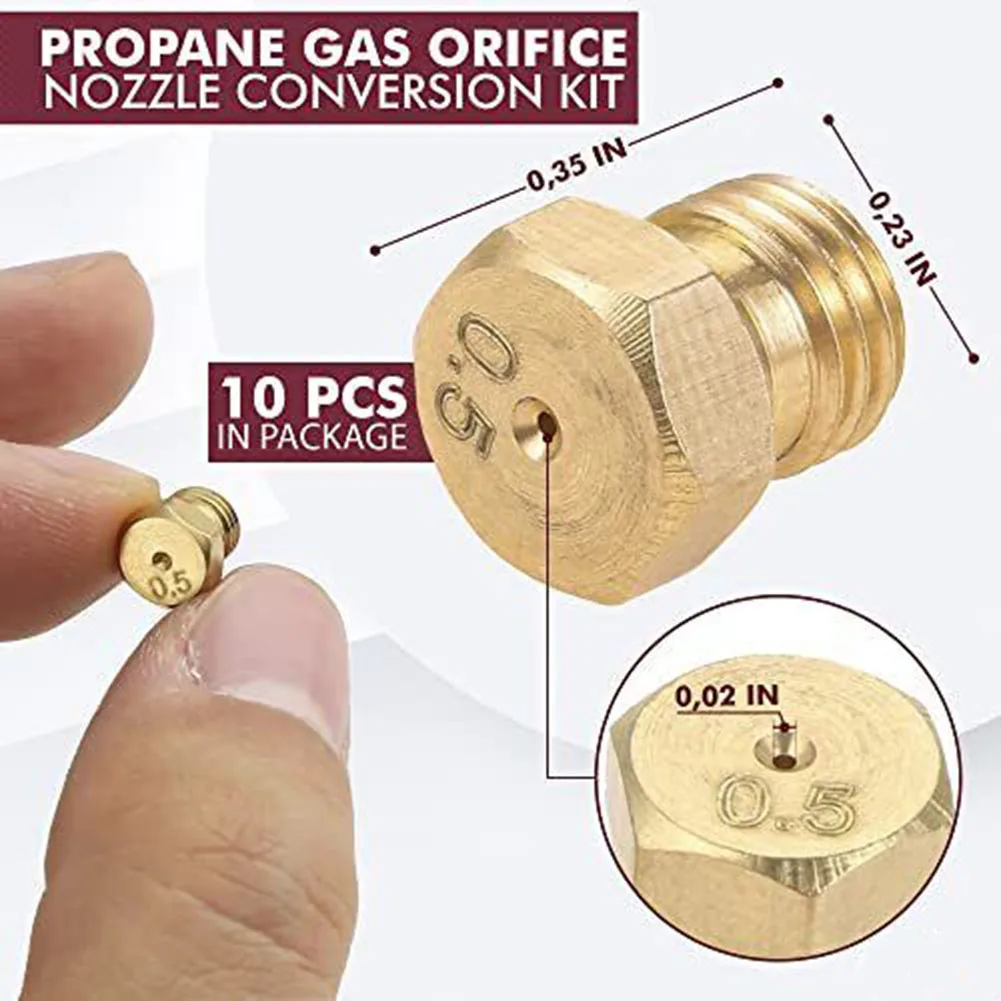 5/20PCS Propan Gas Düsen 0,5mm Öffnung Messing Jet Düse Propan Brenner Öffnung Kit Grill Ersatzteile LP gas M6 * 0,75mm – Detail 1