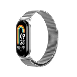 Milanese Loop Magnetic Metal Strap for Smart Bands - Elegant Bracelet Wristband Accessories (Silver)