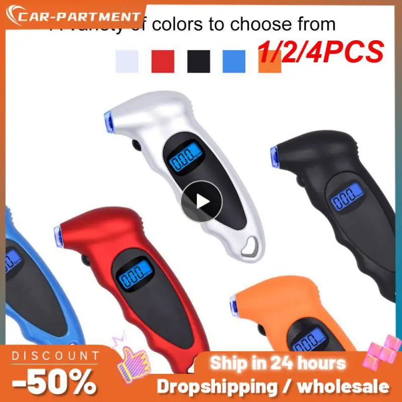

1/2/4PCS Portable Car Mini Digital Tire Gauge Pressure Monitor Systems 0-150 PSI Backlight High-Precision Lcd Tire Pressure