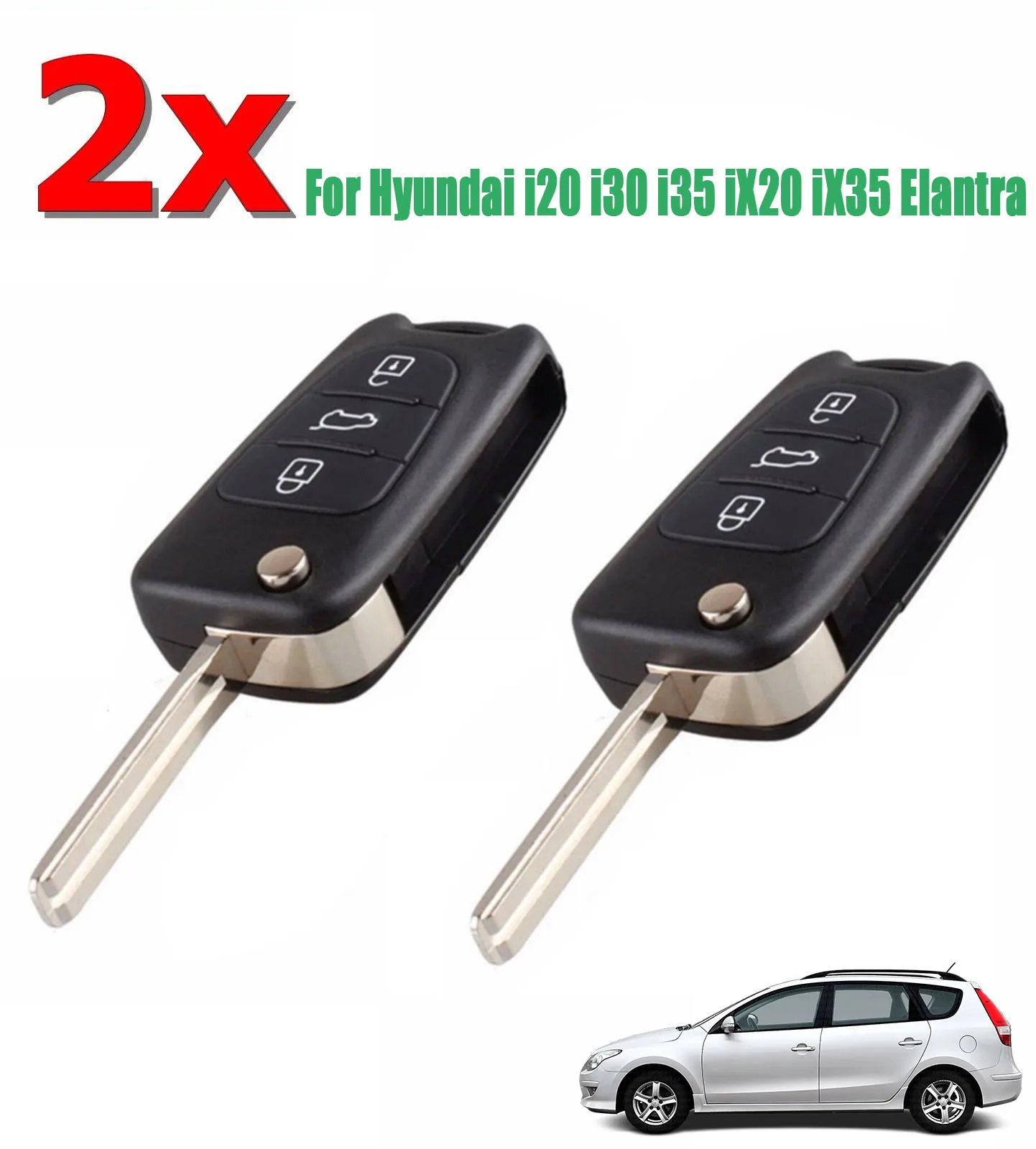 

Флип-ключ для Hyundai i20 i30 i35 iX20 iX35 Elantra, 2 шт.
