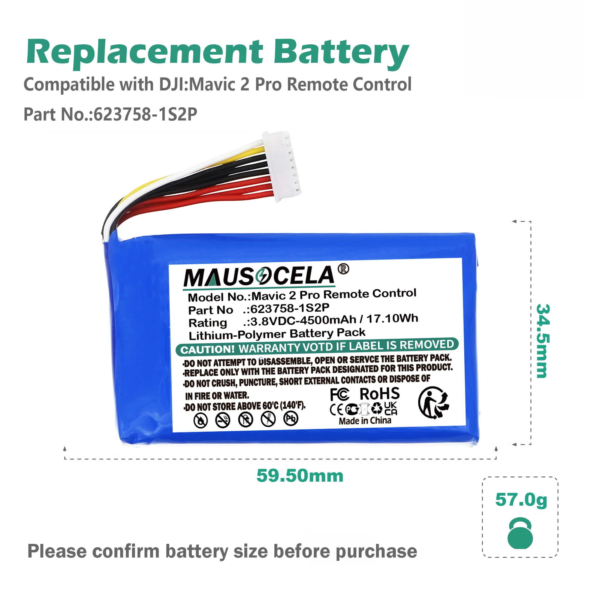 Batterie Drone 7.4V 2200mAh Compatible DJI Mavic Mini