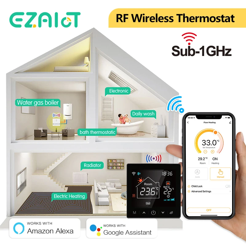 Electric Floor Heating Room Thermostat Water Gas Boiler Smart WiFi / Indoor  Thermoregulator Works With Google Smart Life on OnBuy