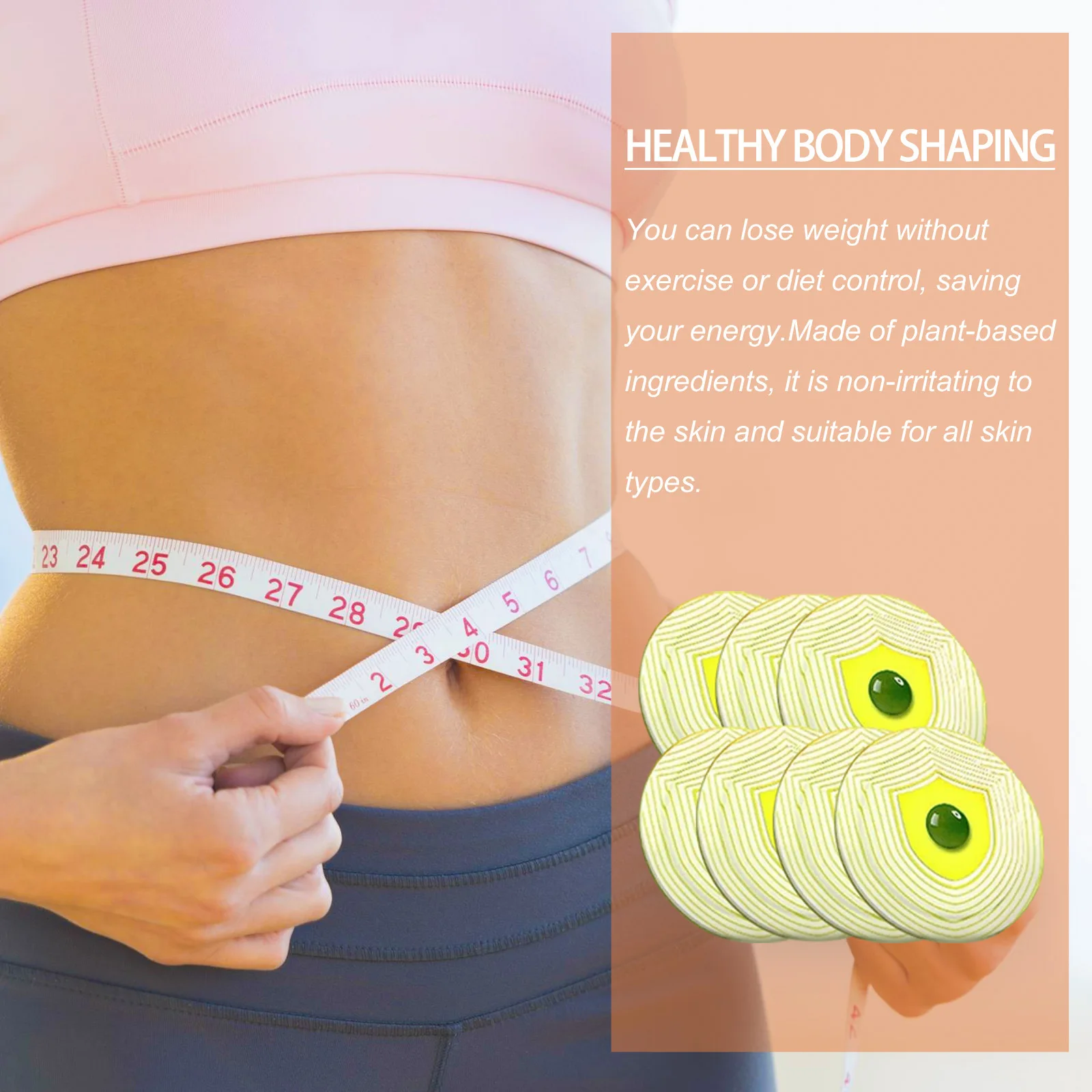 Ximonth Body Shaping Patch Lose Weight Reduce Tummy Fat Firm Belly Thigh Improve Edema Lymphatic Drainage Detox Slimming Sticker