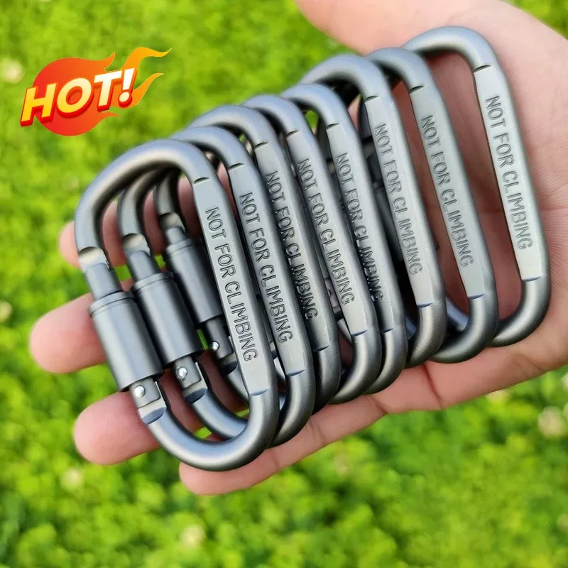 Carabiner Set 6pcs Key Camping Survival Carabiner Climbing Accessories Outdoor Keychain Aluminum Alloy Tactical Hook climbing carabiner