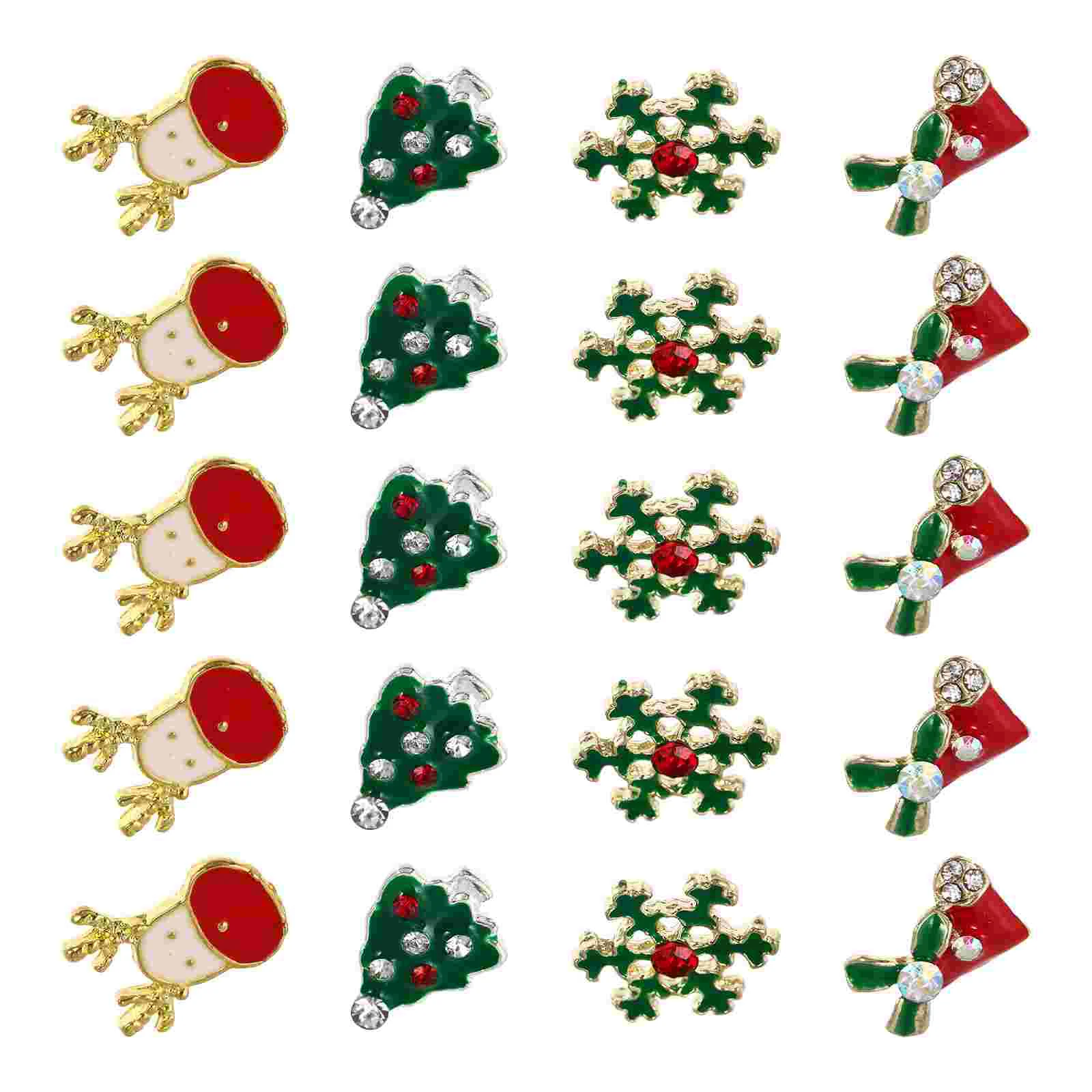 

Christmas Nail Art Ornaments Small DIY Decor Accessory Xmas Style Manicure Alloy Festival Themed