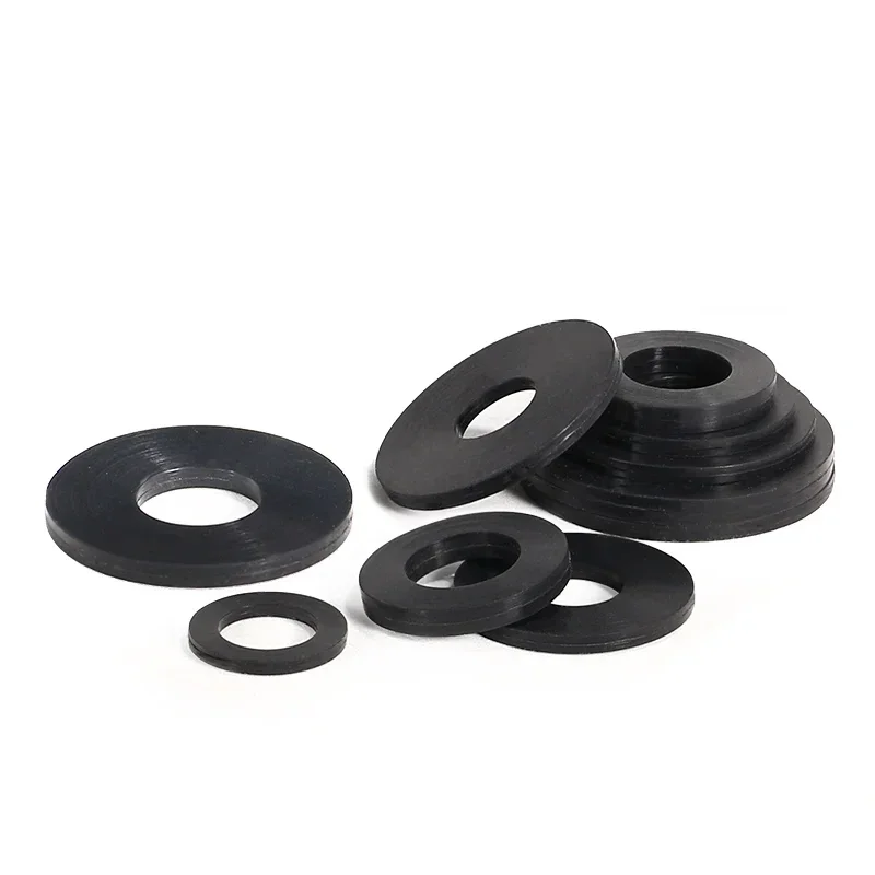 Silicone O Ring Washer 10~100 Pcs Black Silicone Washer M2 M2.5 M2.7 M3 M4 M5 M6 M8 M10 M12 M16 M20 O-ring Silicone Rubber Flat Washer Seal Ring Gasket