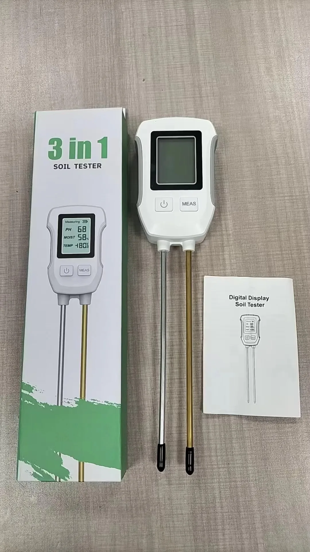 농장 정원 식물 관리를 위한 6-in-1 디지털 토양 PH 수분 햇빛 측정기