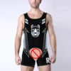 New Men Hollow Chap Singlet Pup Tron Body Suit Hole Skinsuit One-Piece Sleeveless RT SexyMan Fun Clothing 3
