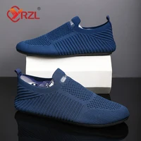 YRZL Summer Men Slip on Flat Breathable Brown Man Shoes Men's Comfort Soft Sole Casual Shoes Man Plus Size Loafers Walking Shoes 1