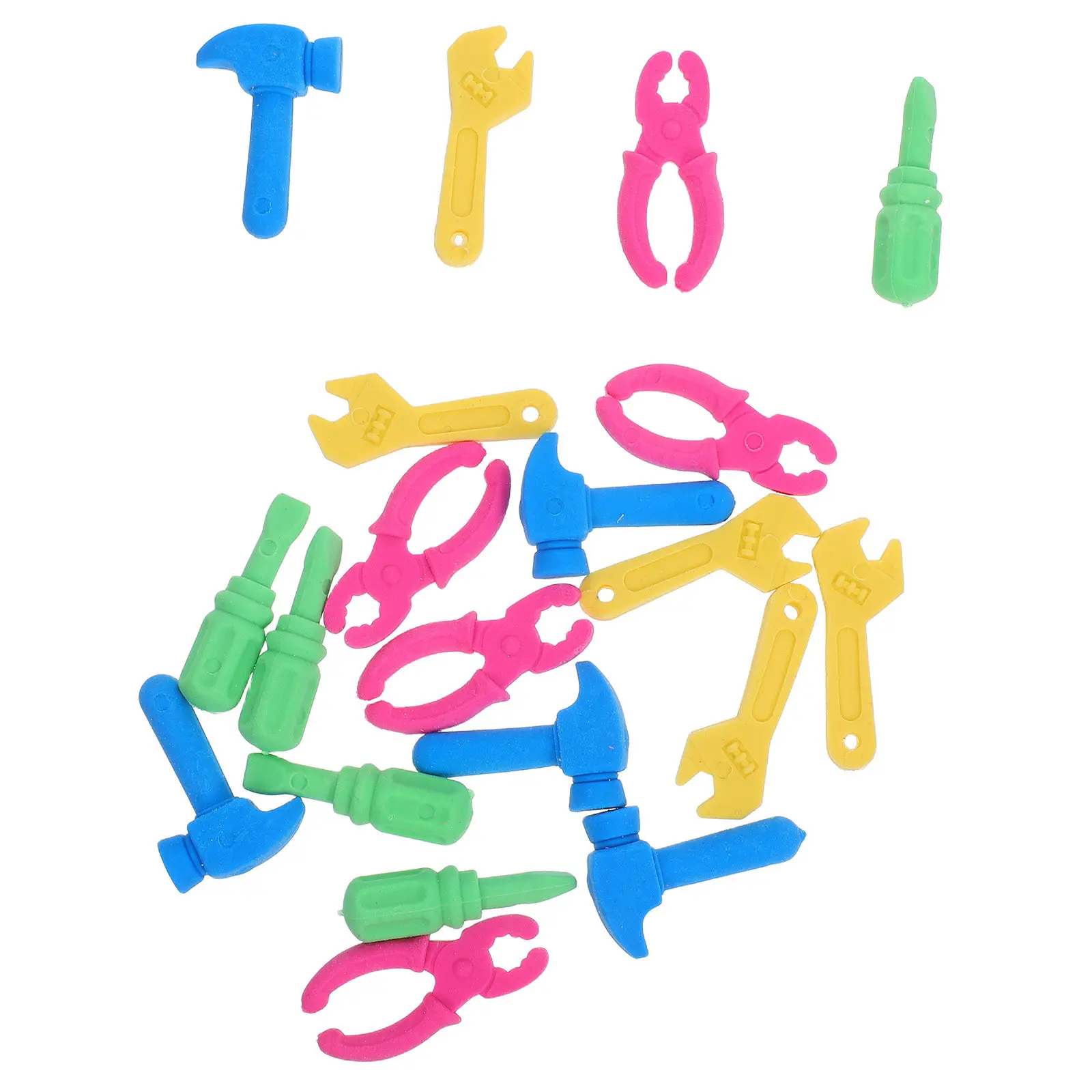 20개 대량 렌치 지우개, 창의적인 드라이버 연필 지우개, 교실 상품, 드로잉 미술 용품 지우개