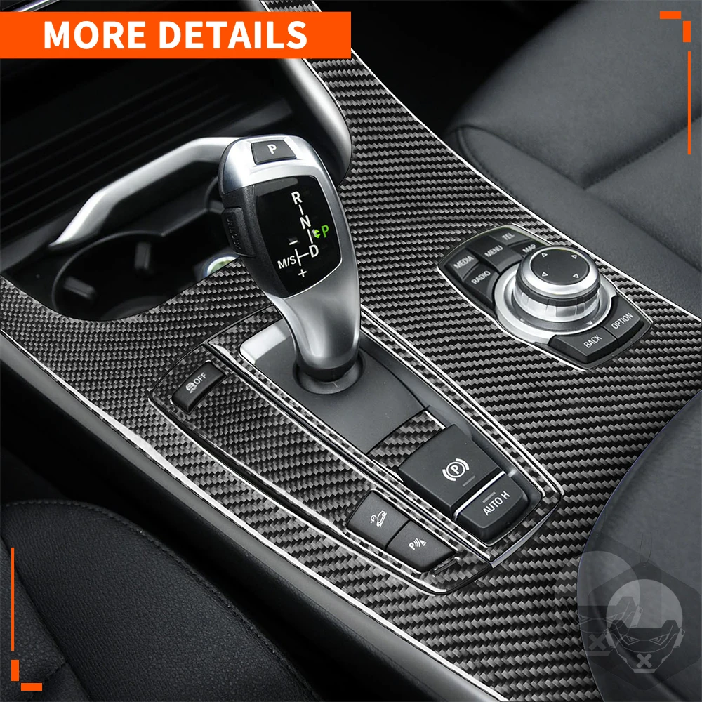 For BMW X3 F25 2011-2017 Gear Shift Panel Sport Control Button Set Cover Trim Real Carbon Car Interior Accessories Fiber Sticker