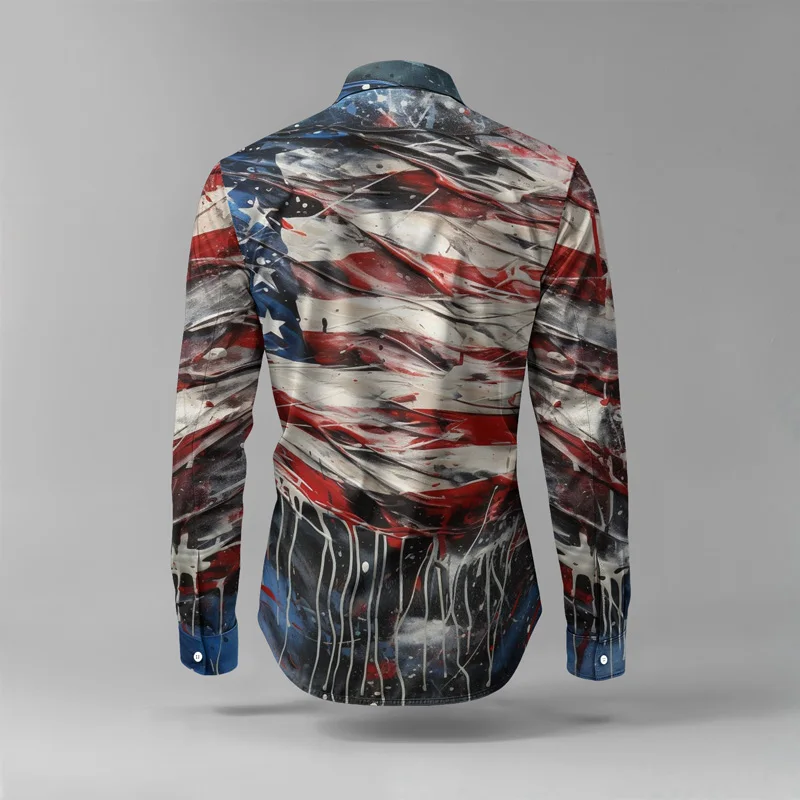 2025 Spring/Summer Men's Shirt Set Brand Printed Fashionable Simple Men's Luxury Long Sleeve Set Breathable Loose Fashion_voghion.com