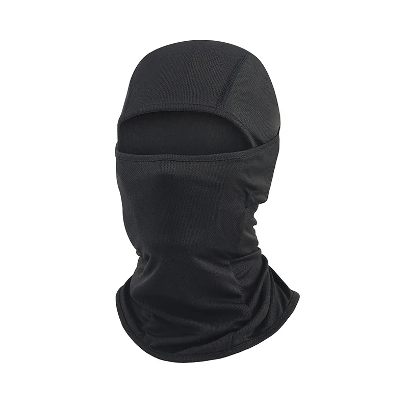 Schwarze Sonnenschutz-Sturmhaube – winddicht, staubdicht, atmungsaktiv, schnelltrocknend, Polyester-Gesichtsmaske für Outdoor-Fahrrad und Motorrad_voghion.com