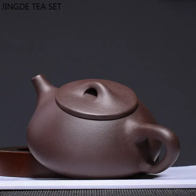 200ml Yixing Raw Ore Purple Sand Teapot Handmade Purple Mud Ball Hole Filter Kettle Zisha Beauty Stone Scoop Pot Home Tea Sets
