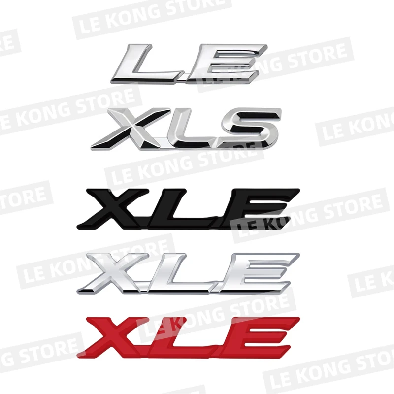 LE XLE XLS Badge Car Head Trunk Body Sticker Decal Emblem Accessories For Toyota Corolla Yaris Camry Auris Rav Metal Car Styling