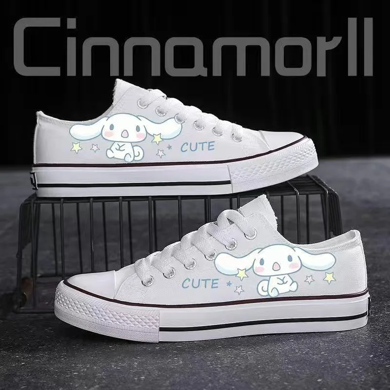 thumbnail image 1 of Sanrio My Melody Zapatos Cinnamoroll Kuromi Zapatos de lienzo de alto nivel Mujeres Zapatos de pareja casual 2024 Primavera / Verano Nuevas zapatillas Lolita, 1 of 6