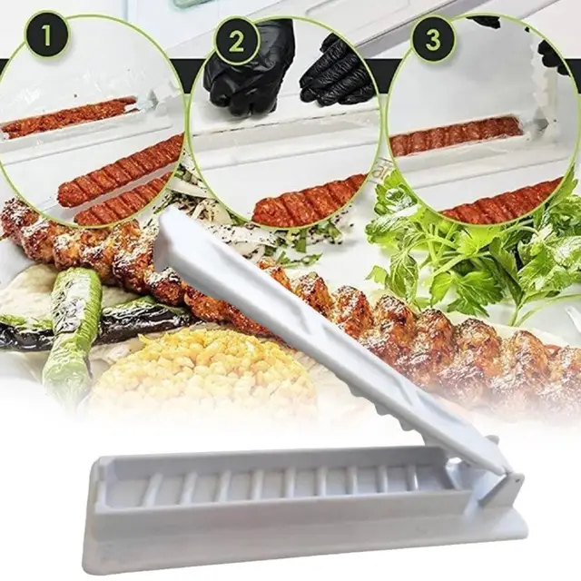 Kebab Készítő Hőálló Nem Tapadó Sajtó-Anti-Deform Megnyitható Grill Élelmiszer-Minőségű Bpa Ingyenes Kézi Kabob Nyárs - Image 2