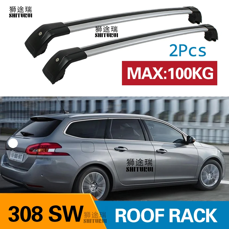 Barre Tetto Portapacchi Per Peugeot 207 SW 2006-2014 - Grigio Alluminio 2 Barre