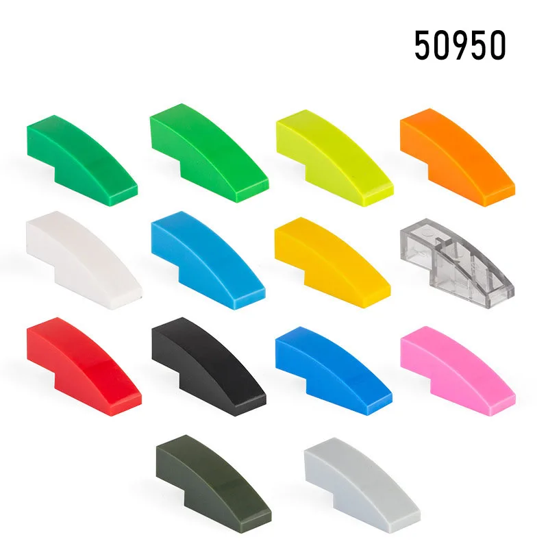 100pcs MOC Part 50950 Slope Curved 3 x 1 No Studs Building Block Particles DIY Construction building block toys building block accessories Compatible Brick Toy Kid Gift