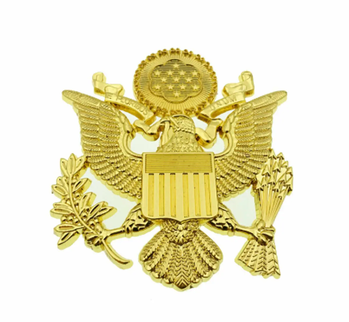 . US Army Officer Golden Eagle Cap Badge Insignia Pin U.S. Army Peaked Cap Badge