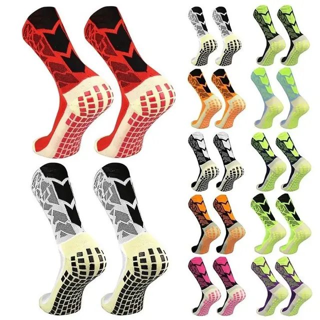 Colorful Football Socks Mid Cushion Anti Slip Sports Training Outdoor Thick Terry Running Socks for Men