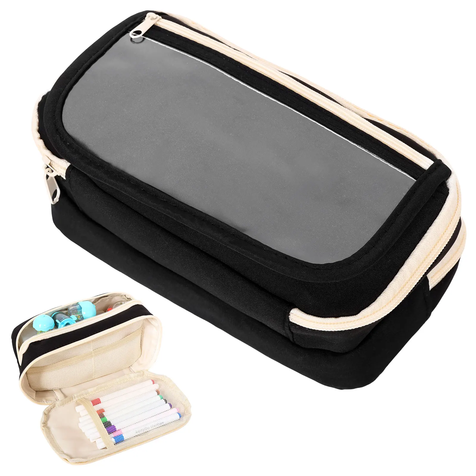Spacious Multipurpose Portable Organizer Bag for Stationery and Cosmetics
