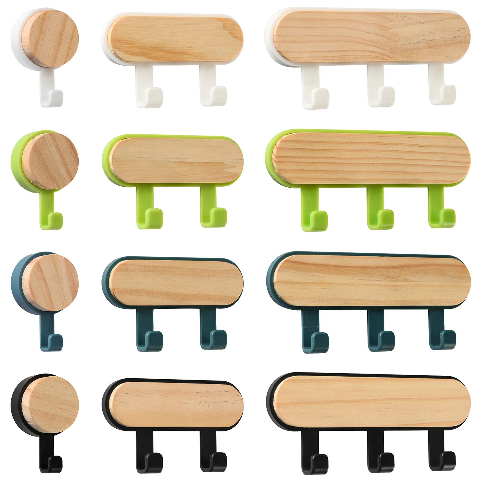 

Strong Self Adhesive Door Hangers, ABS Wood, Hat Racks, Key Hanger, Wall Organizer, Kitchen, Bathroom Accessories, 1Pc