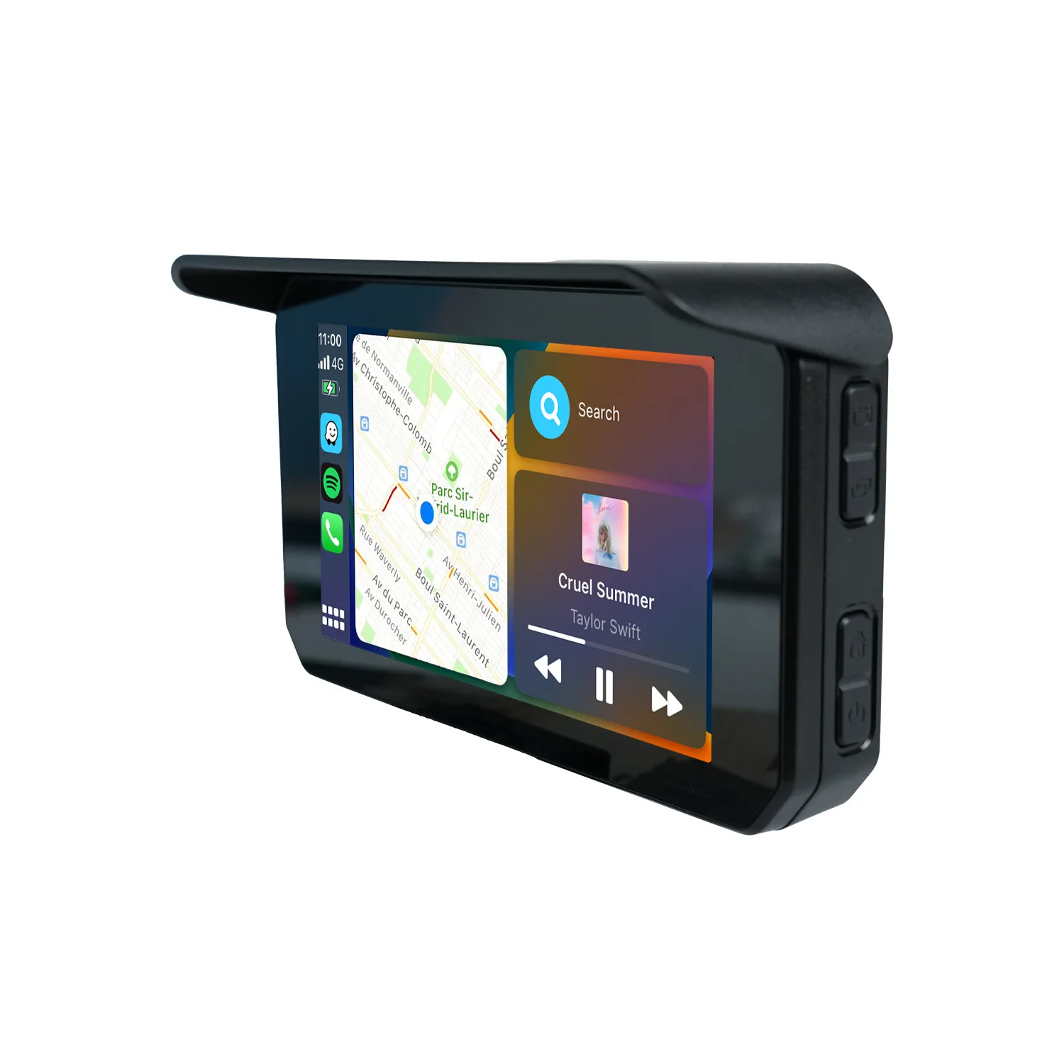Portable 5"IP68 Universal Wireless Motorcycle Navigator Waterproof Carplay Screen Android Auto BT TPMS Camera For Motorbike