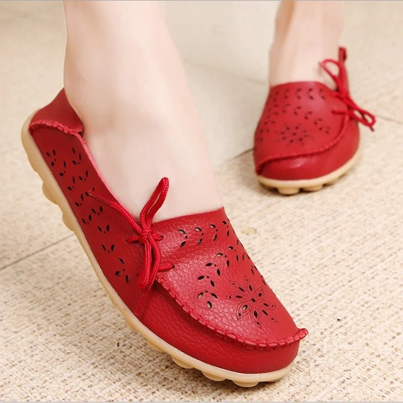 

Women Genuine Leather Shoes Woman Slip on Loafers Flats Ladies Soft Oxford Ballerina Shoes Casual Sapato Feminino Plus Size 44