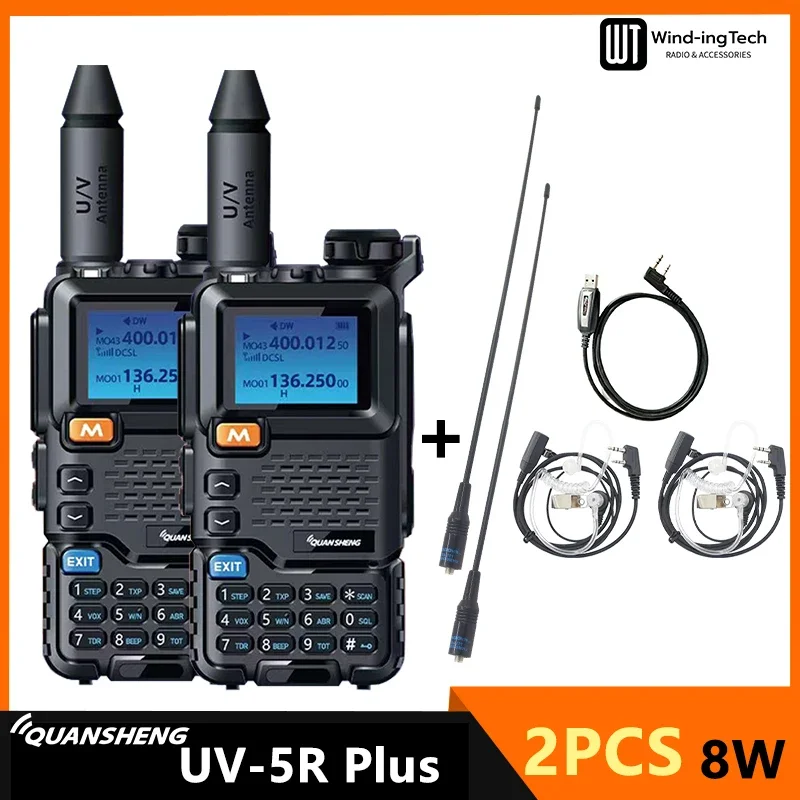 ワイドバンドラジオ　UV-5R PLUS　USB端子装備品　９９９ｃｈメモリー Baofeng-walkie-talkie UV-5R plus,双方向ラジオ,長距離