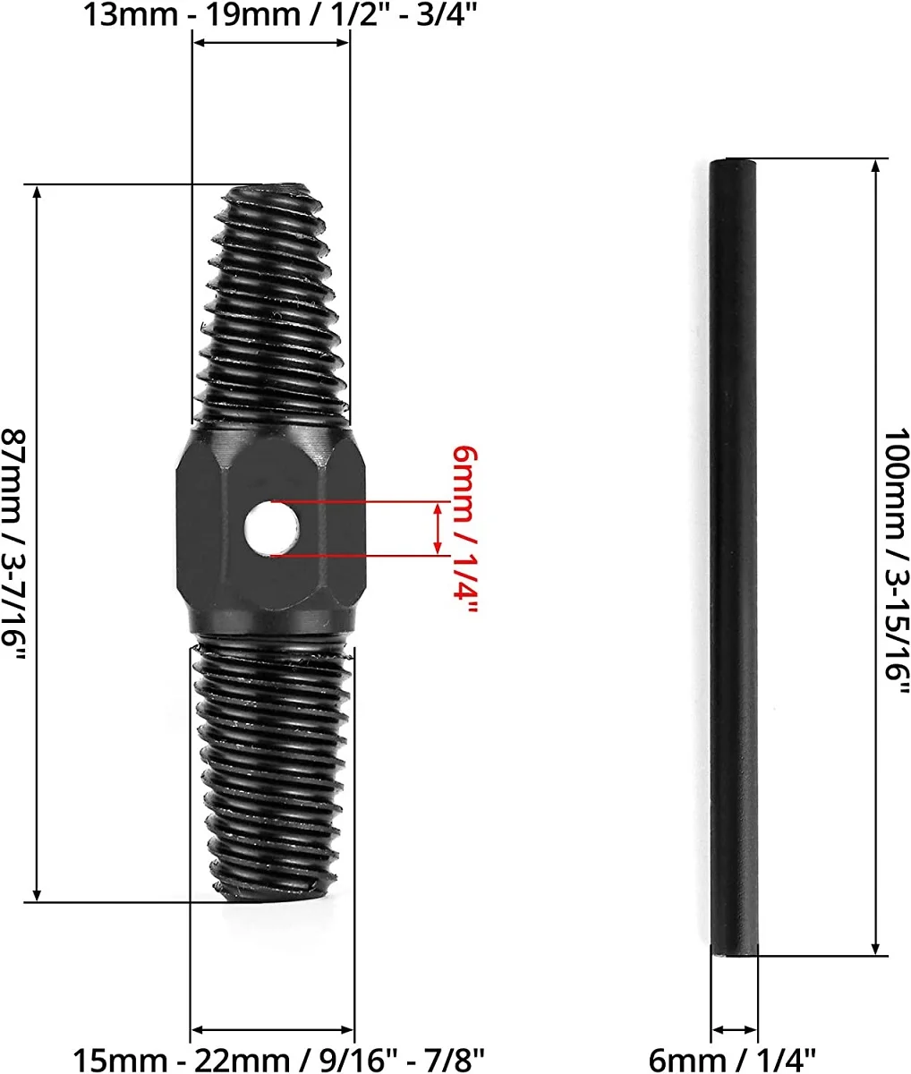 Bolt Extractor Set 1/2&Prime; 3/4&Prime;Broken Wire Extractor Faucet Damaged Bolts Wire Pipe Remover Double-head Water Pipe Triangle Valve Tap Bolt Remover