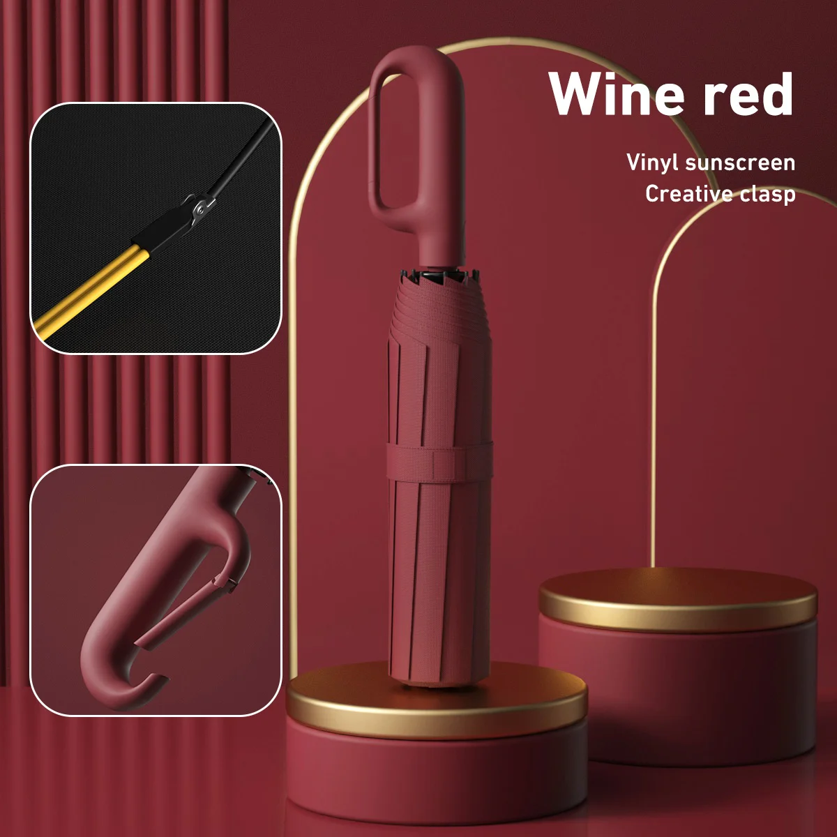 Ring Buckle Design 20 Rib Fully Automatic Folding Umbrella For Men Women Sunshade Double Umbrella