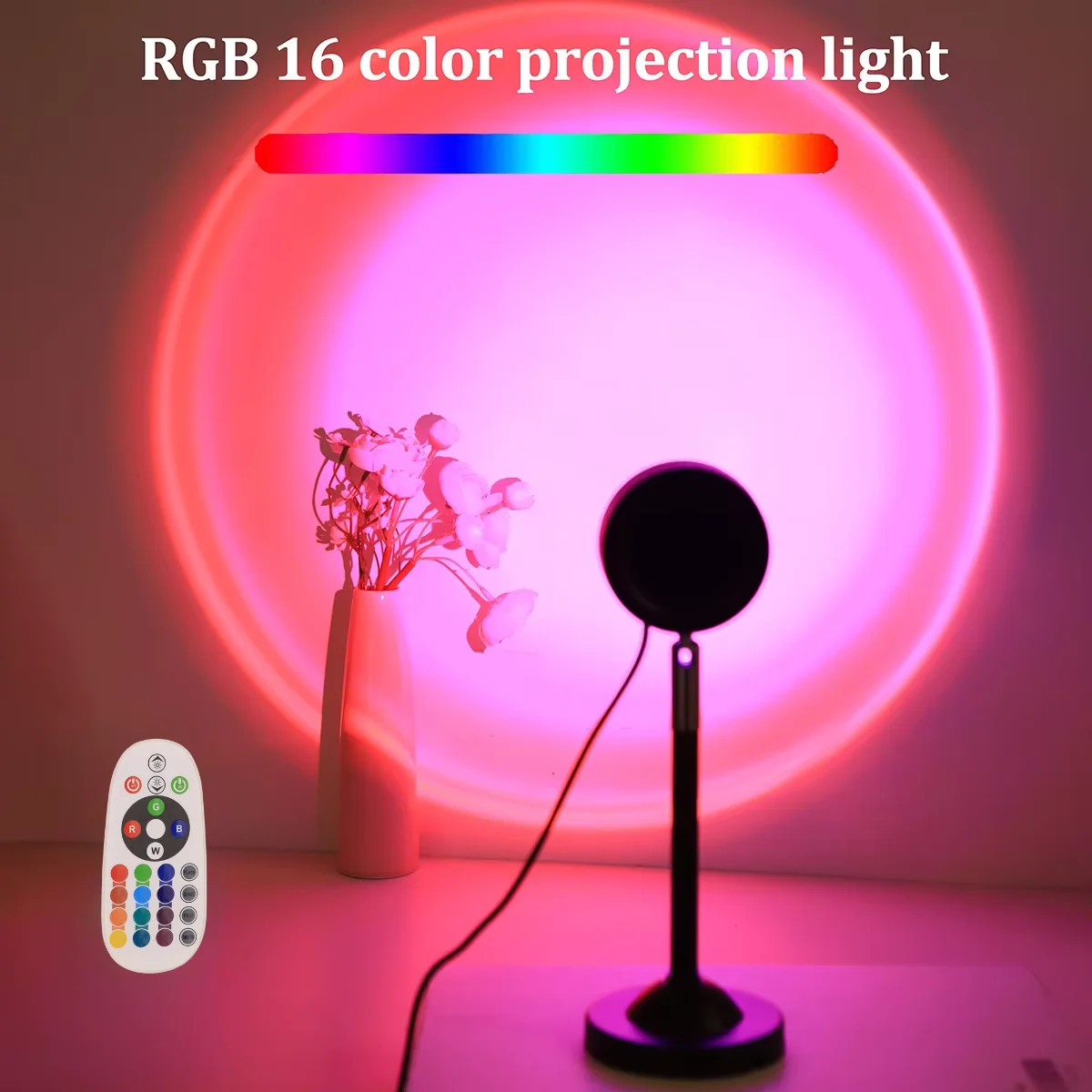 Virgen De Guadalupe Lampara Led Con Base Touch Control Remoto 16 Colores 4 Modos De Iluminacion